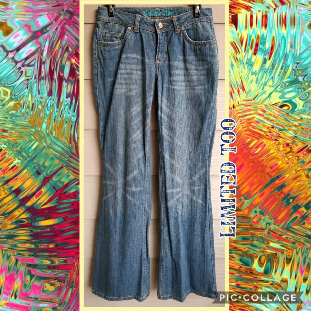 Distressed Super Low Flare Light Wash Jeans